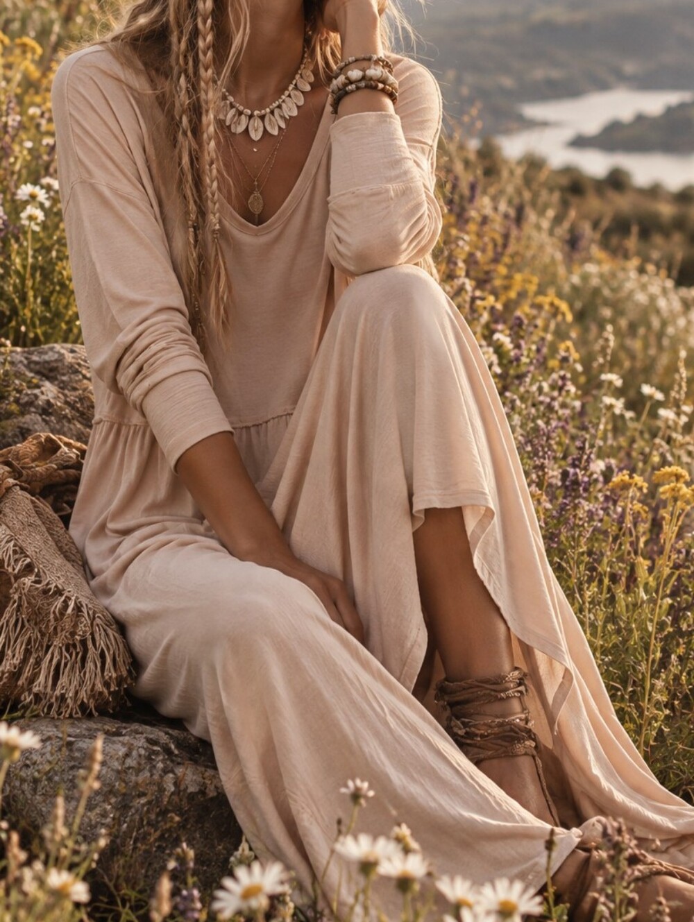 Free People Free-est Anytime Beach Cotton Midi Dress in Pink Sand Dune